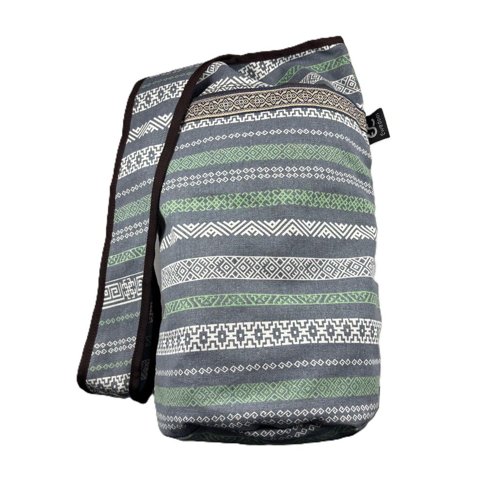 Ewedoos Gray Green Boho Pattern Yoga Mat Bag Carrier Strap Canvas Tote Boho - Picture 3 of 12